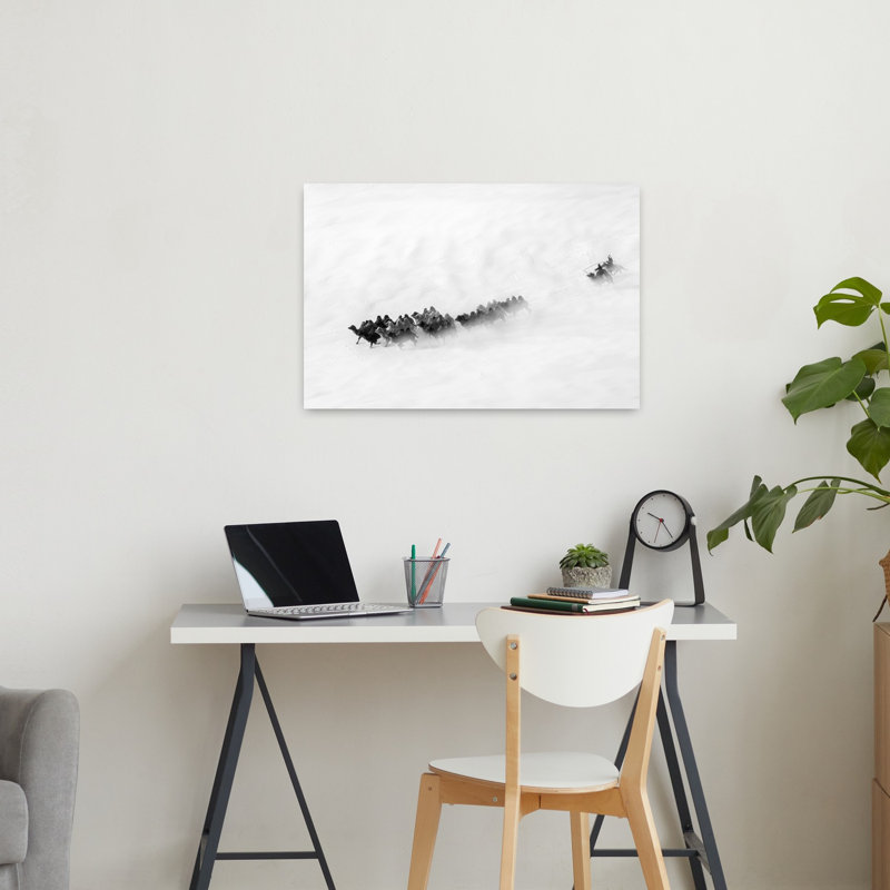 " Desert Caravan Rush Dramatic Abstract Contemporary Landscape Nature Wall Art Print " Print, H 24 po x l 36 po