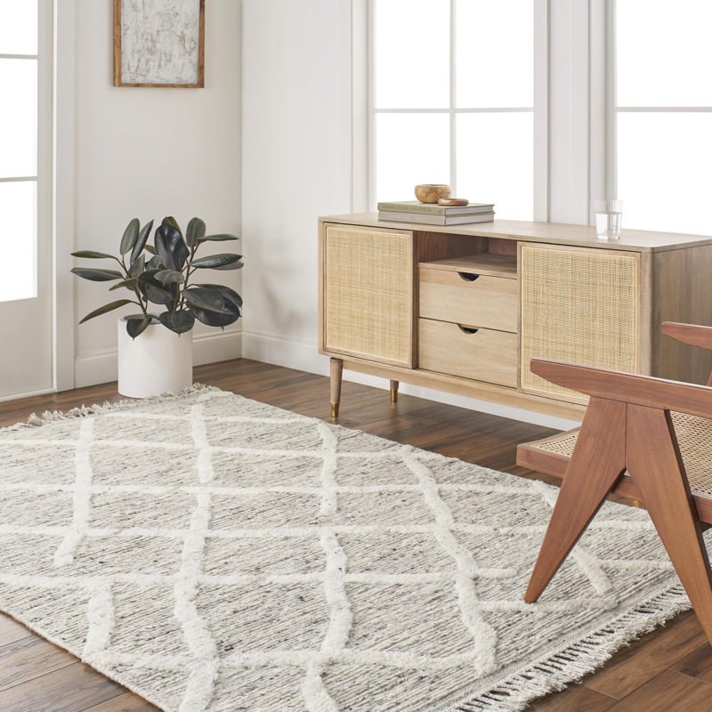 Wool Geometric Area Rug, Rectangle 9' x 12'