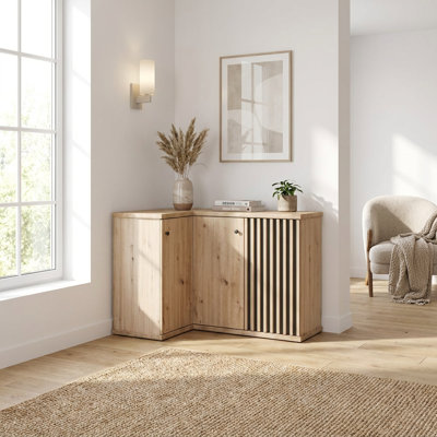 CORNER CHEST OF DRAWERS WITH SLATS CALI C-12