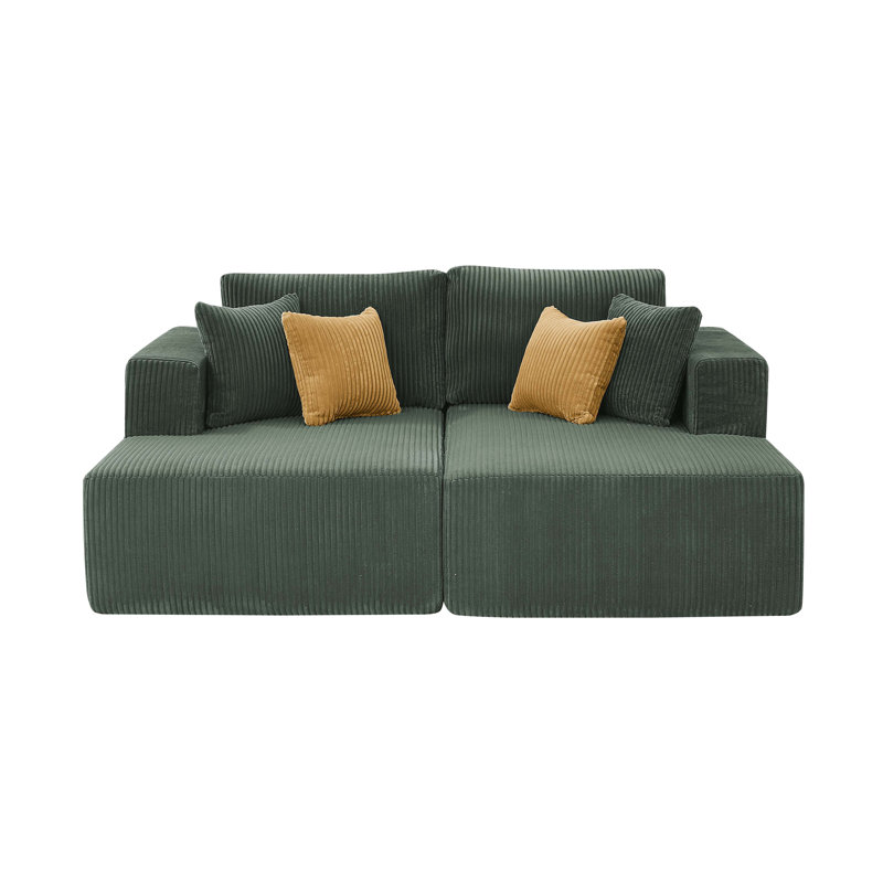 Boneless Froshtonvale Double Chaises Loveseat, Dark Green