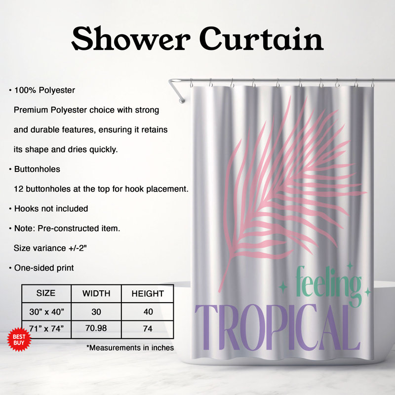 Eclectic Summer Shindig - 1 Piece Premium Shower Curtain, H 74 po x l 71 po