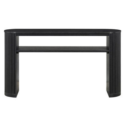 53" Solid Wood Console Table, Farmhouse Entryway Table For Hallway, Entrance, Living Room, Easy Assembly
