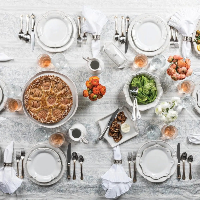 Whitewash Elegance 4-Piece Ceramic Dinnerware Set with Glossy Finish