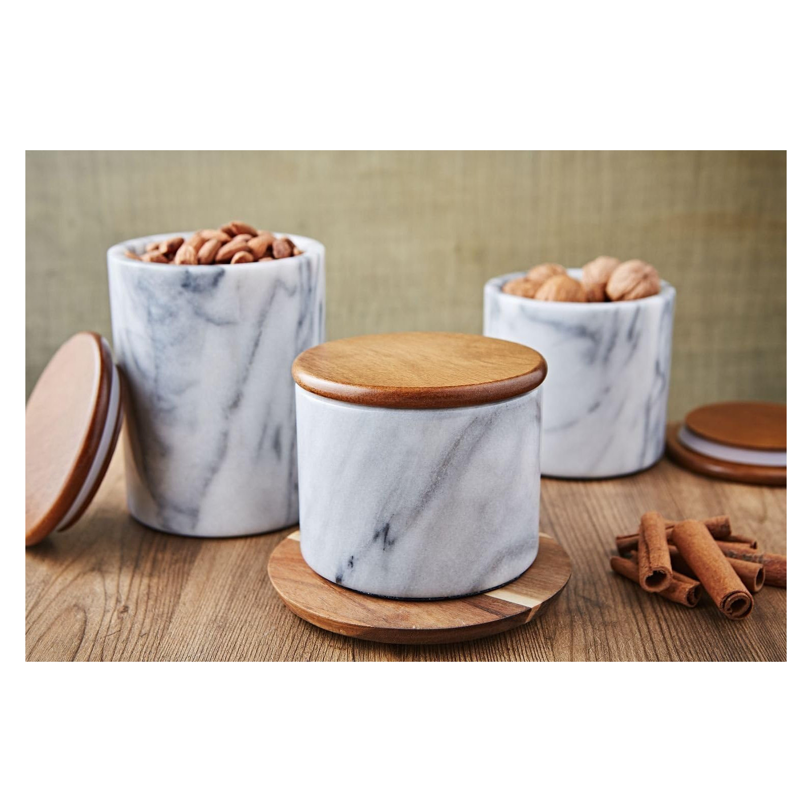Artifacts Marble™ Stoneware Jar, White Matte, 1.70 kilograms