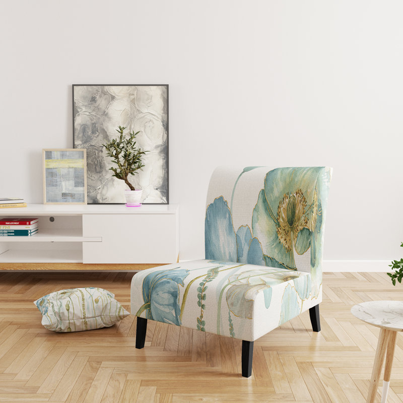 My Greenhouse Cottage Flowers IV - Traditional Upholstered Slipper Chair