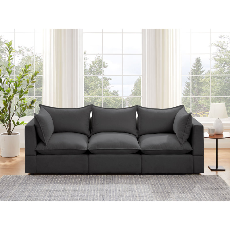 Canapé modulaire Shepley, 100 % polyester gris