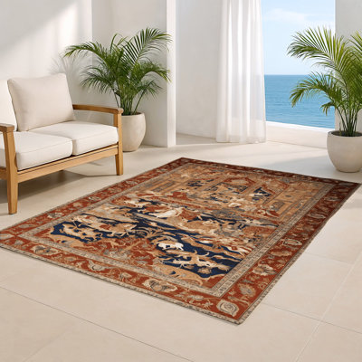 Tapis d'intérieur et d'extérieur brun Persian