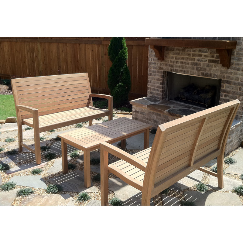Banc d'extérieur en teck Nelvia, H 37,7 po x l 47 po x P 24 po