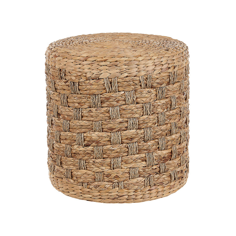 Beresford 40cm Wide Round Chequered Pouffe Ottoman