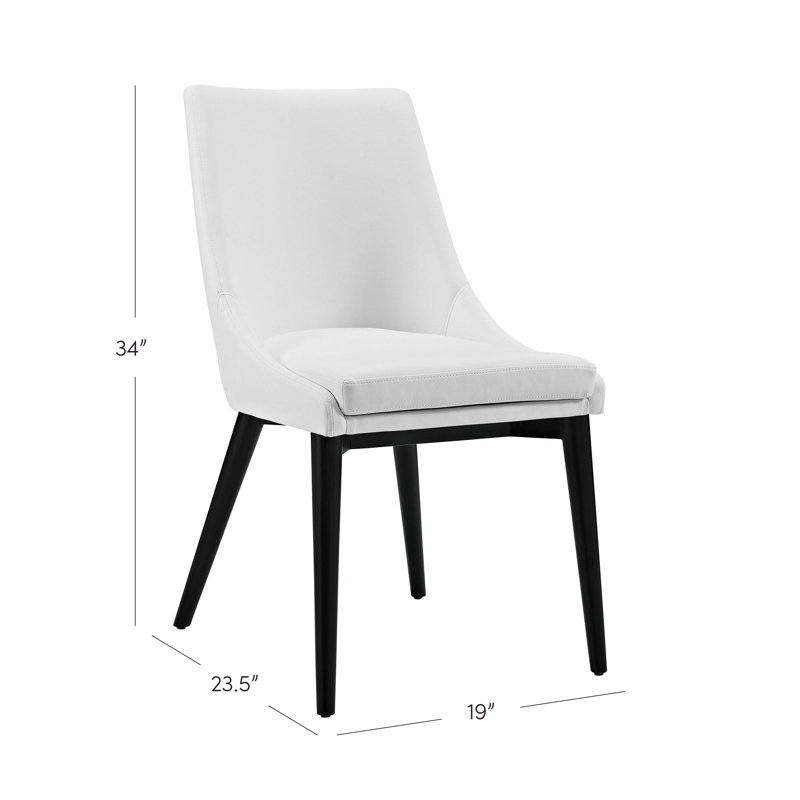 Modway Viscount Vinyl Dining Chair (Single Chair), White Faux Leather