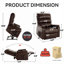 Fauteuil inclinable à deux moteurs avec massage thermique, 350 lb, cuir brun noyer | Noyer brun | Leatheraire