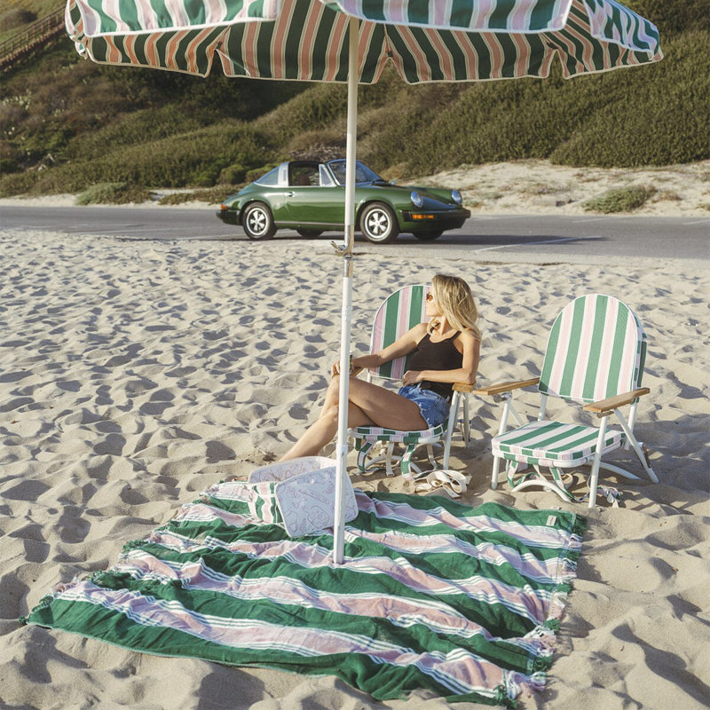 Beach Blanket, Green/Pink