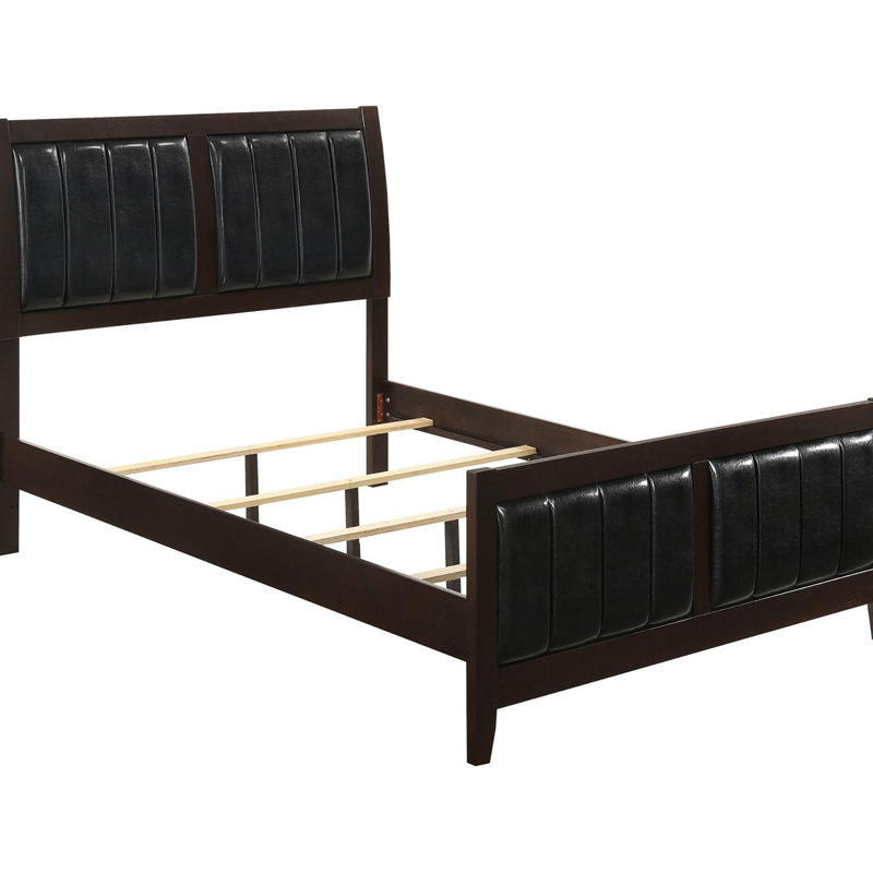 Lit double avec revêtement de couleur cappuccino et noir pour l'élégance de la chambre à coucher, Lit double