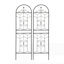 Ensemble de 4 treillis de jardin en métal 71 po x 19,7 po antirouille pour plantes grimpantes