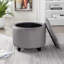 Repose-pieds rond avec rangement en velours Briana-617450947