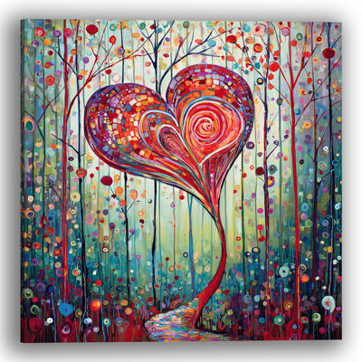 Art mural sur toile Whimsical Heart Flow