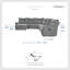 Canapé modulaire inclinable en tissu texturé 6 pièces 118,5 po Achernar-2118844686-2118844680