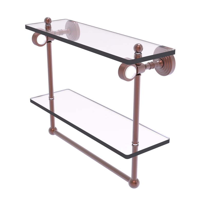 Étagère à 2 niveaux Jarrell, H 13 po x l 16 po x P 5,12 po, Cuivre antique
