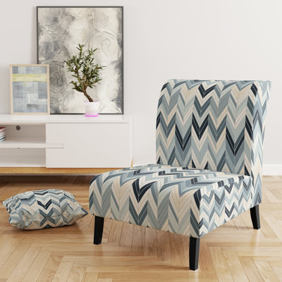 Motif géométrique à chevrons harmonisés - Fauteuil d'appoint et fauteuil rembourrés