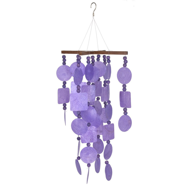 Carillon mauve avec perles de bois carillon