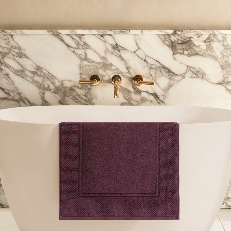 Egyptian Cotton Soft Border Bath Mat, Mulberry