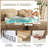 Mid Century Three Seater Modular L Shaped Sectional Couch With  Removable Ruffles Pleats Skirts, Comfy Chenille 4-Seat Deep Seat Sofa With Movable Ottoman-118698546