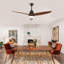 Hot Sales 52 Inch Modern  Ceiling Fan With 3 Colour Dimmable 3 Solide Wood Blades Remote Control Reversible DC Motor With Led Light-1096557329-1096557335