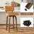 Set of 2 Swivel Counter Height Bar Stools – 26" Walnut Wood Legs, Faux Leather Upholstered Cushions, Mid-Century Modern Design for Kitchen Island-1442360778
