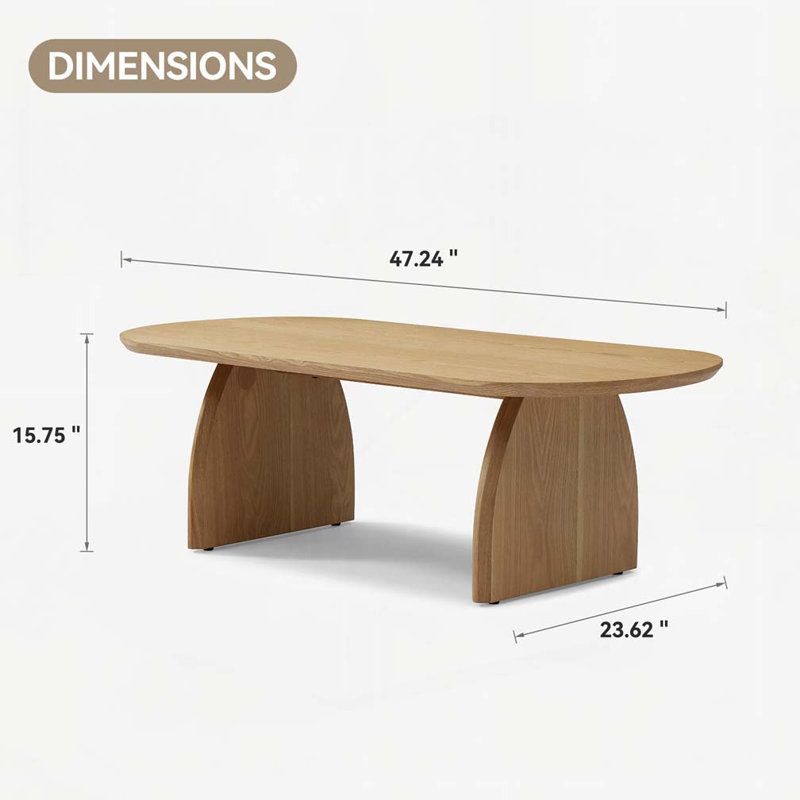 Table basse ovale, Noyer