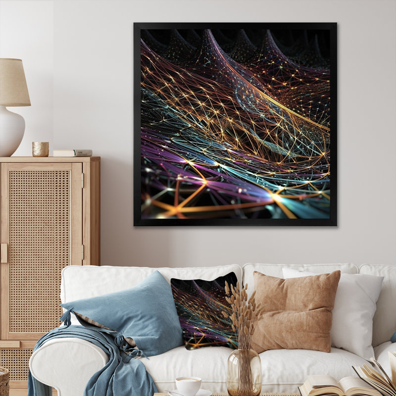 «Futuristic Infinity Matrix», art mural sur toile Fractals, H 36 po x l 36 po x P 1,5 po, Cadre photo noir