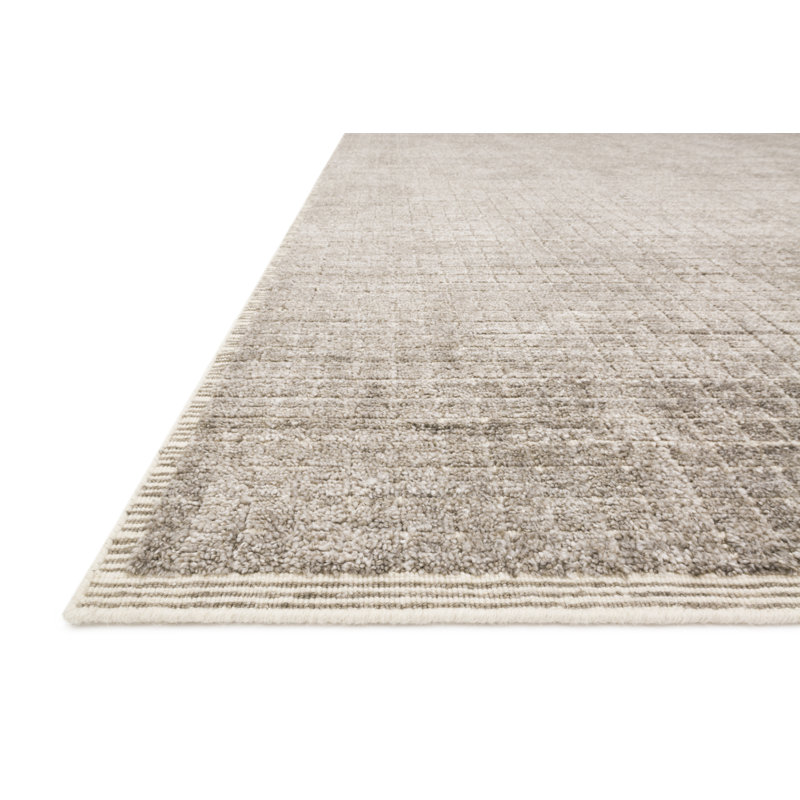 Tapis géométrique en pierre fabriqué à la main Shenade, Rectangle 8 pi 6 po x 11 pi 6 po