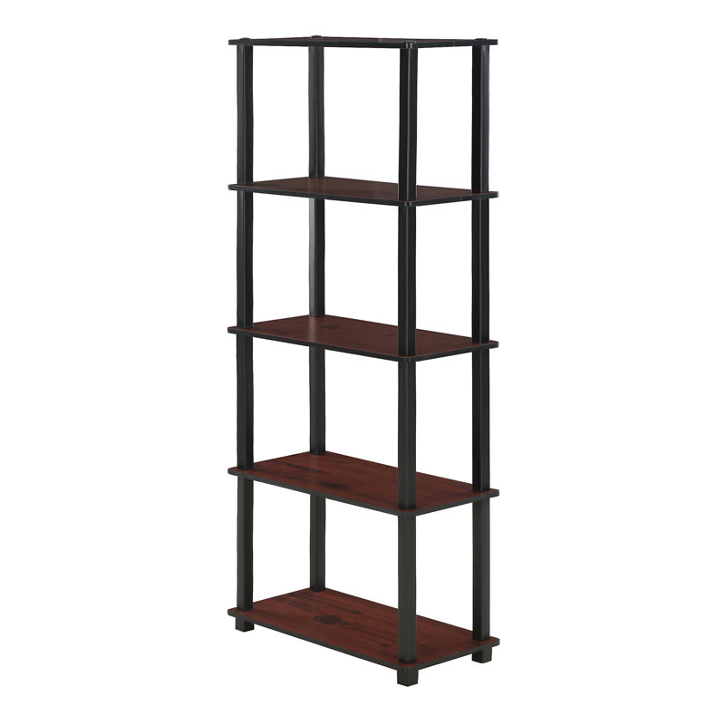 Maxine 59.9cm W Manufactured Wood Shelving Unit, Columbia Walnut/Black