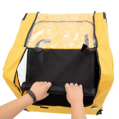 Yellow Outdoor Heavy Duty Foldable Utility Pet Stroller Dog Carriers Bicycle Trailer