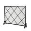 Pare-étincelles simple en fer - Diamant élégant moderne, l 41,24 po x P 8,95 po, H 31,24 po, panneau noir, motif élégant 41,5 po, 8,9 po, 32,1 po