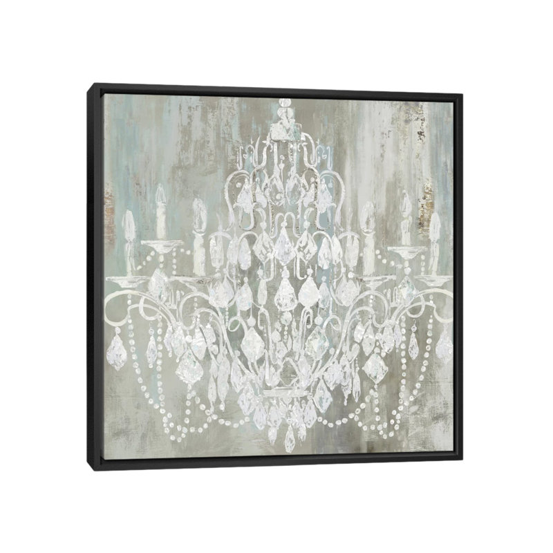 «Chandelier», reproduction sur toile, H 18 po x l 18 po x P 1,5 po, Toile avec cadre noir, Pas de tapis