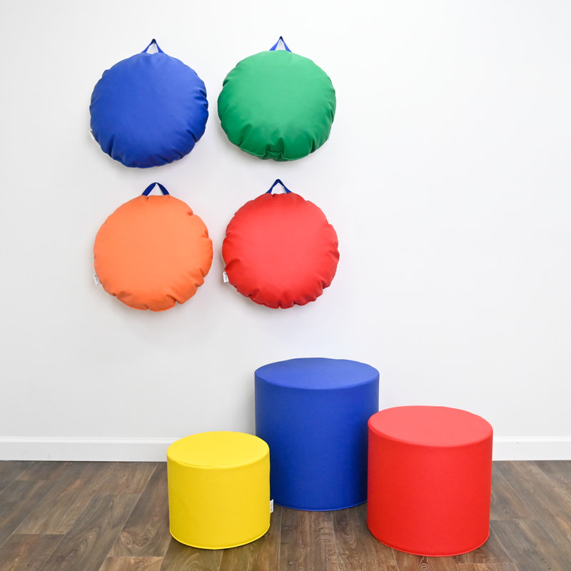 Trio de repose-pieds , Bleu / rouge / jaune