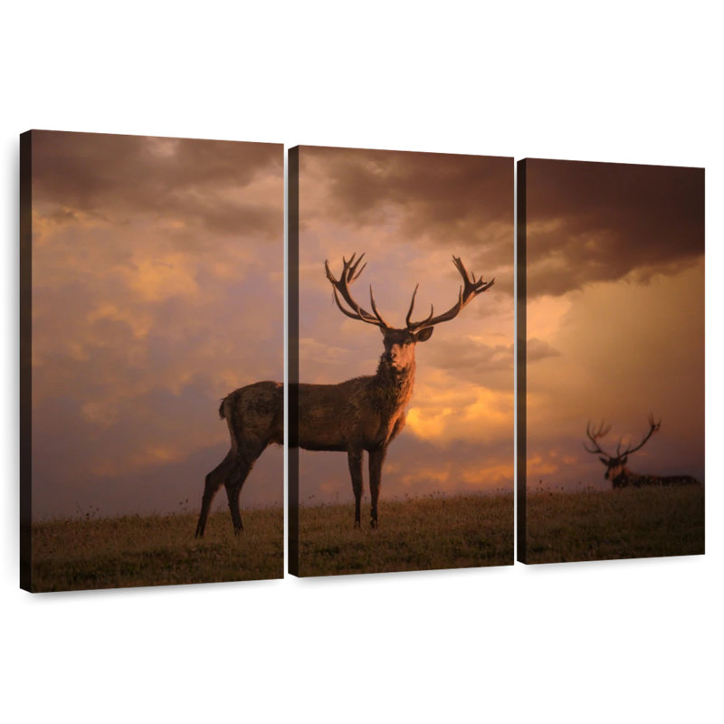 Brampt Sunset Deer, 24" H x 38" W