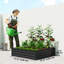 Lit de jardin surélevé galvanisé 4 pi x 4 pi x 1 pi, noir