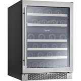 Presrv 24'' 45 Bottle Dual Zone Freestanding/Built-In Wine Refrigerator