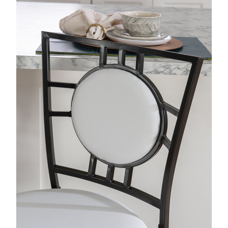 Vinciguerra Swivel Upholstered Adjustable Height Counter Stool with Metal Frame