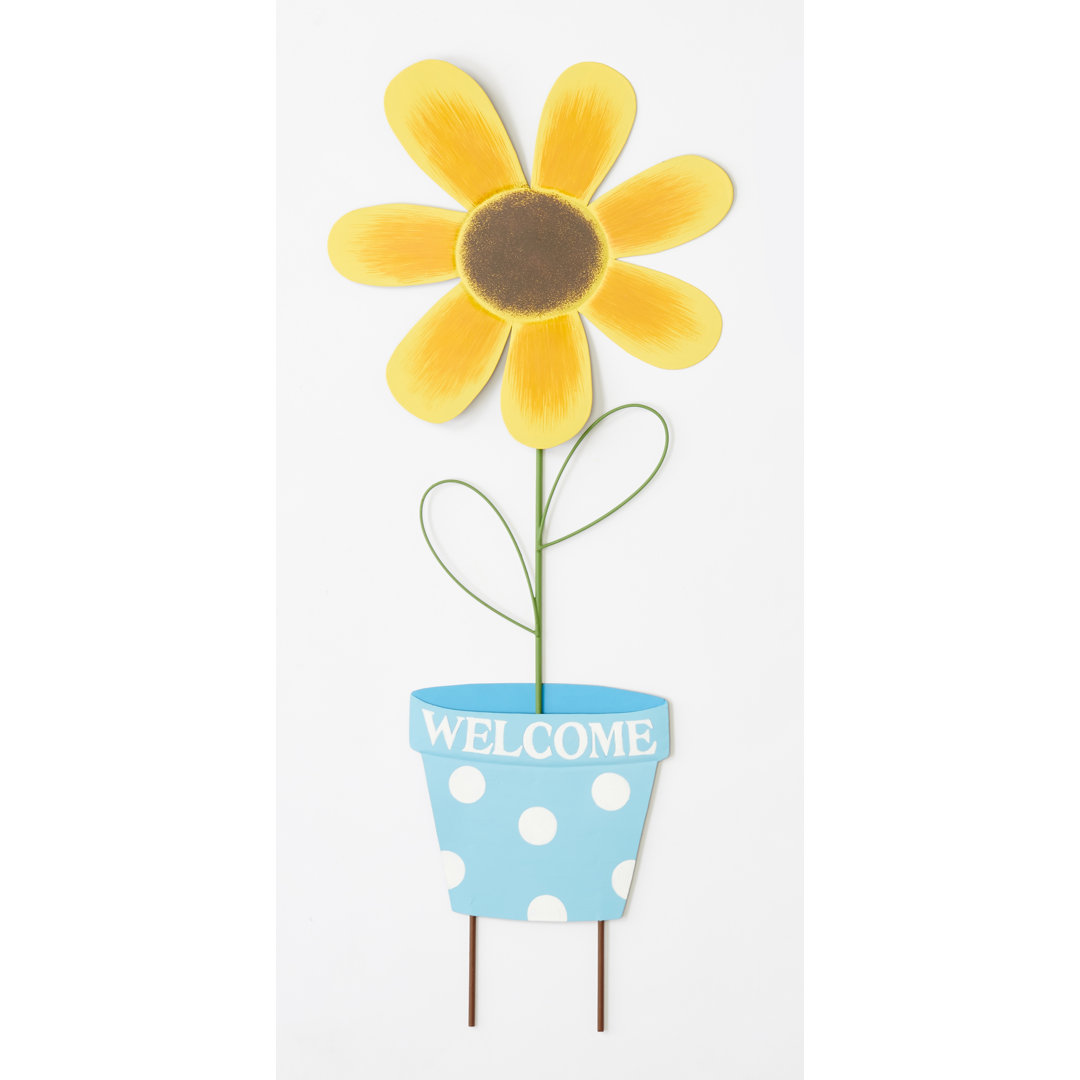 Daisy in Flower Pot Garden Stake The Holiday Aisle®