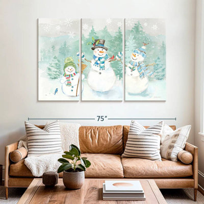 Lelend Let It Snow Blue Snowman Landscape