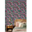 Papier peint floral Fleurs roses, abstrait mural