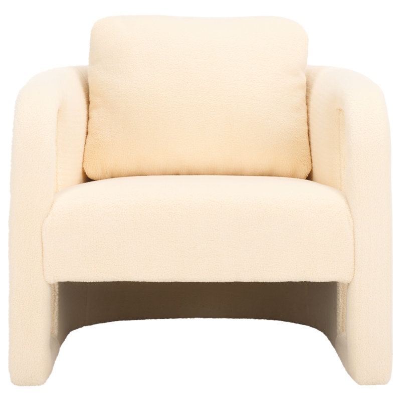 Potters Upholstered Armchair, Cream Faux Shearling