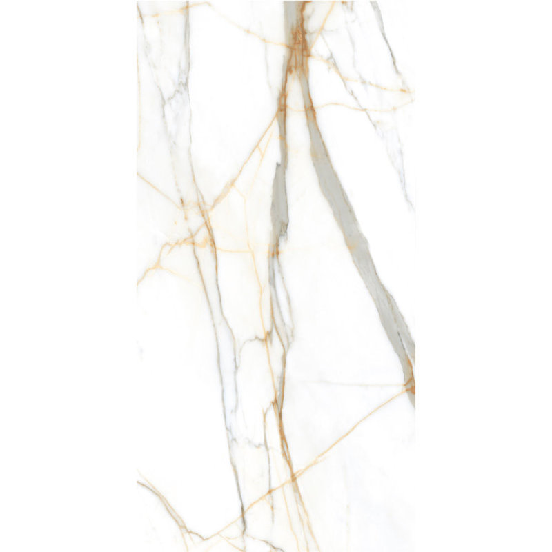 24" x 48" Porcelain Marble Look Wall & Floor Natural Matt White Tile Calacatta Gold