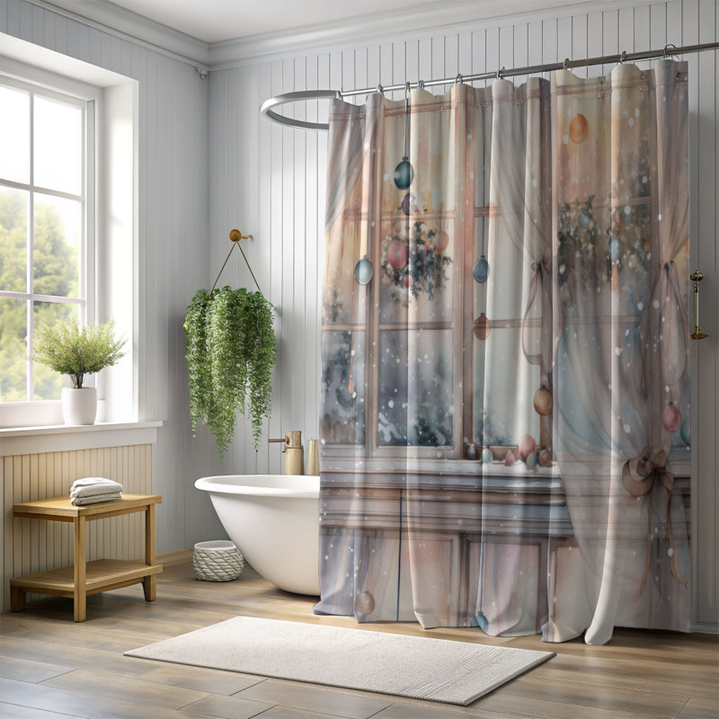 Holiday Holiday - Rideau de douche Premium, H 74 po x l 71 po