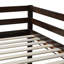 Lit mezzanine simple en bois massif et bois d'hévéa avec échelle-117067493