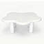 Table basse de 40 pouces en forme de nuage avec 4 pieds de table ronds, convient aux salons, blanc-129016704