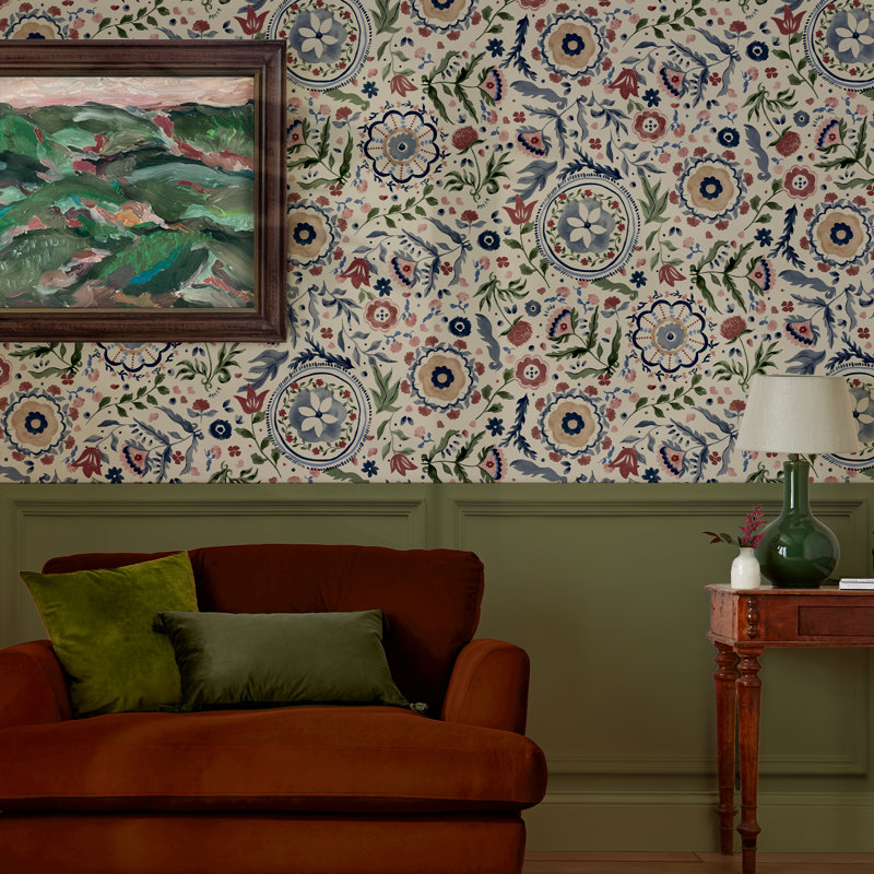 Joules Floral Wallpaper Double Roll, Antique White