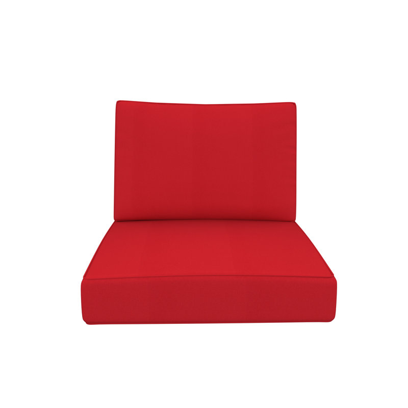 Coussin de chaise d'extérieur à assise profonde Donnely Sunbrella®, 24 po x 24 po, Toile Sunbrella® rouge Jockey